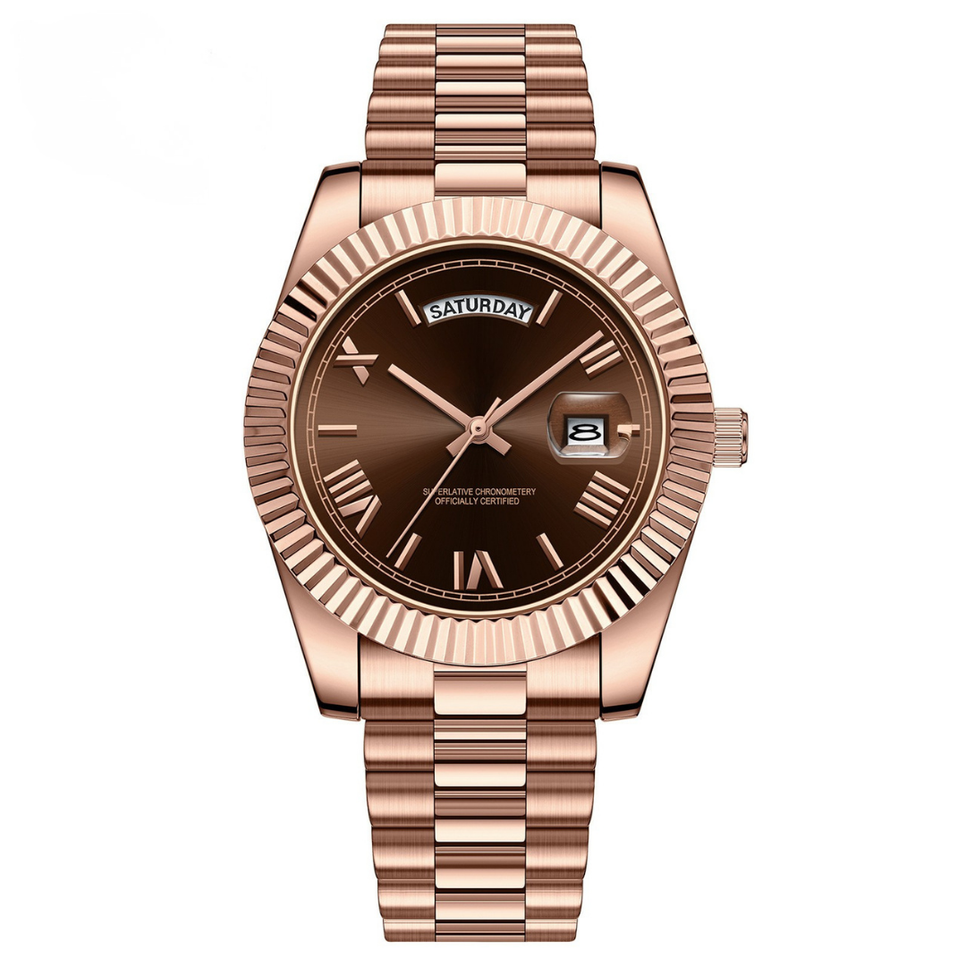 Ouro Regent Watch (Rose Gold/Chocolate)