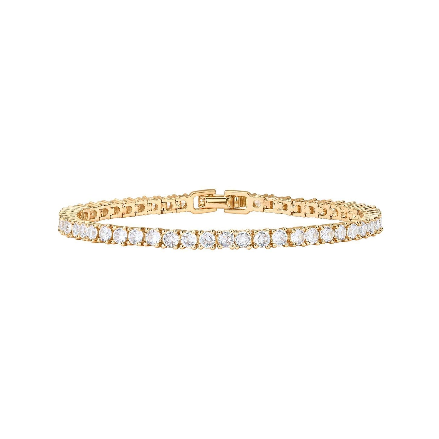 Diamond Tennis Bracelet | 14K Gold Plated