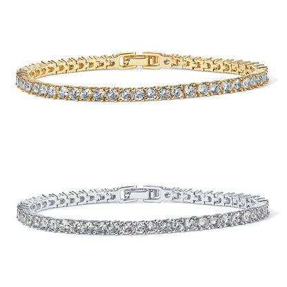 Diamond Tennis Bracelet | 14K Gold Plated