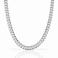 Flat Cuban (Silver) 8mm