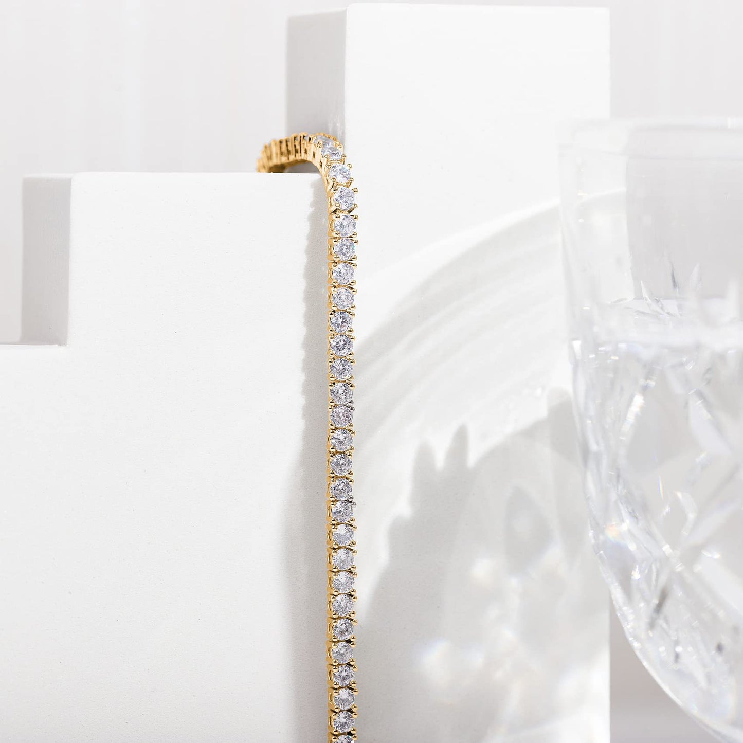Diamond Tennis Bracelet | 14K Gold Plated