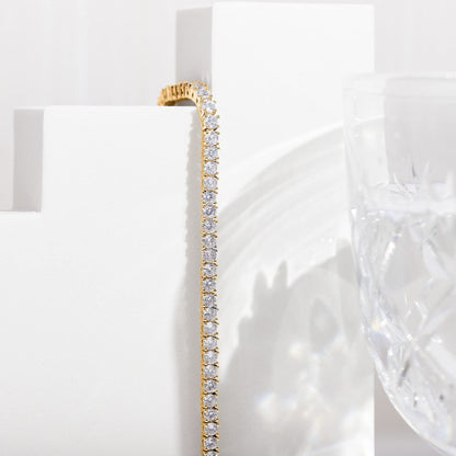 Diamond Tennis Bracelet | 14K Gold Plated