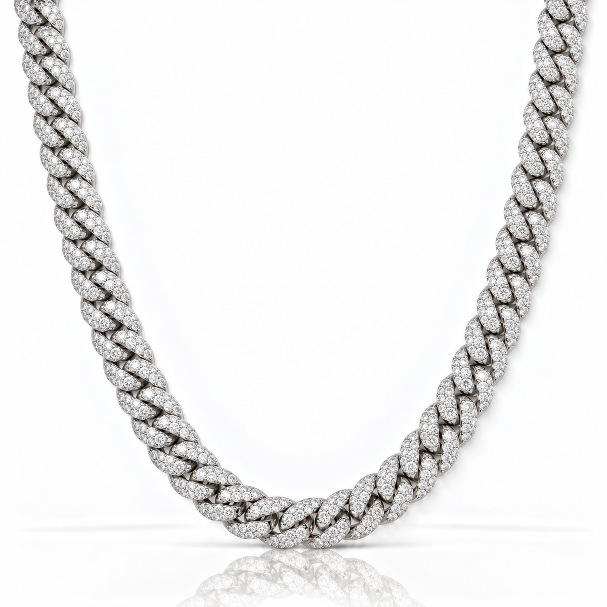 Diamond Cuban Chain (Silver) 10mm