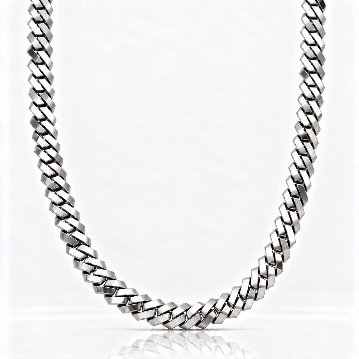 Plain Prong Cuban (Silver) 10mm