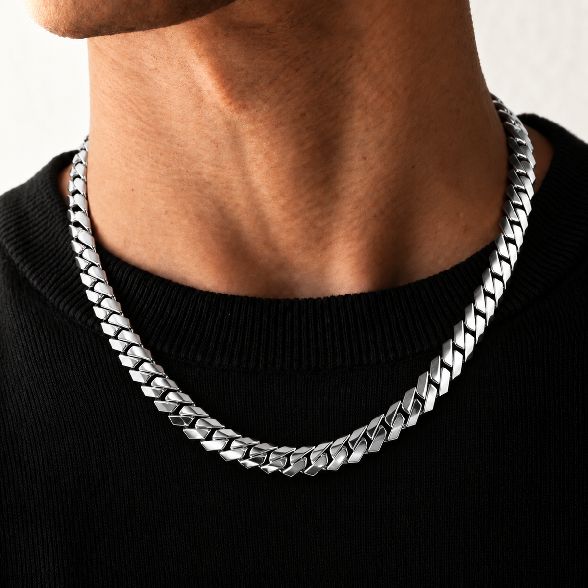 Plain Prong Cuban (Silver) 10mm