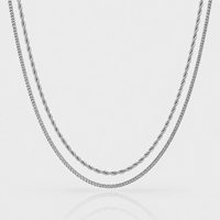Layered Silver Chain Set
