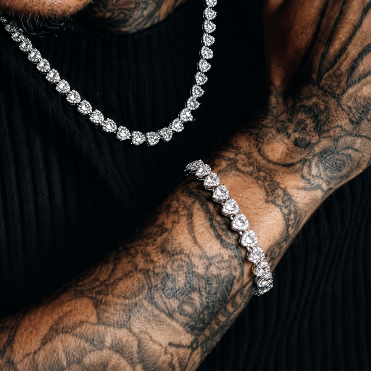 Iced Heart Shaped Cuban Set
