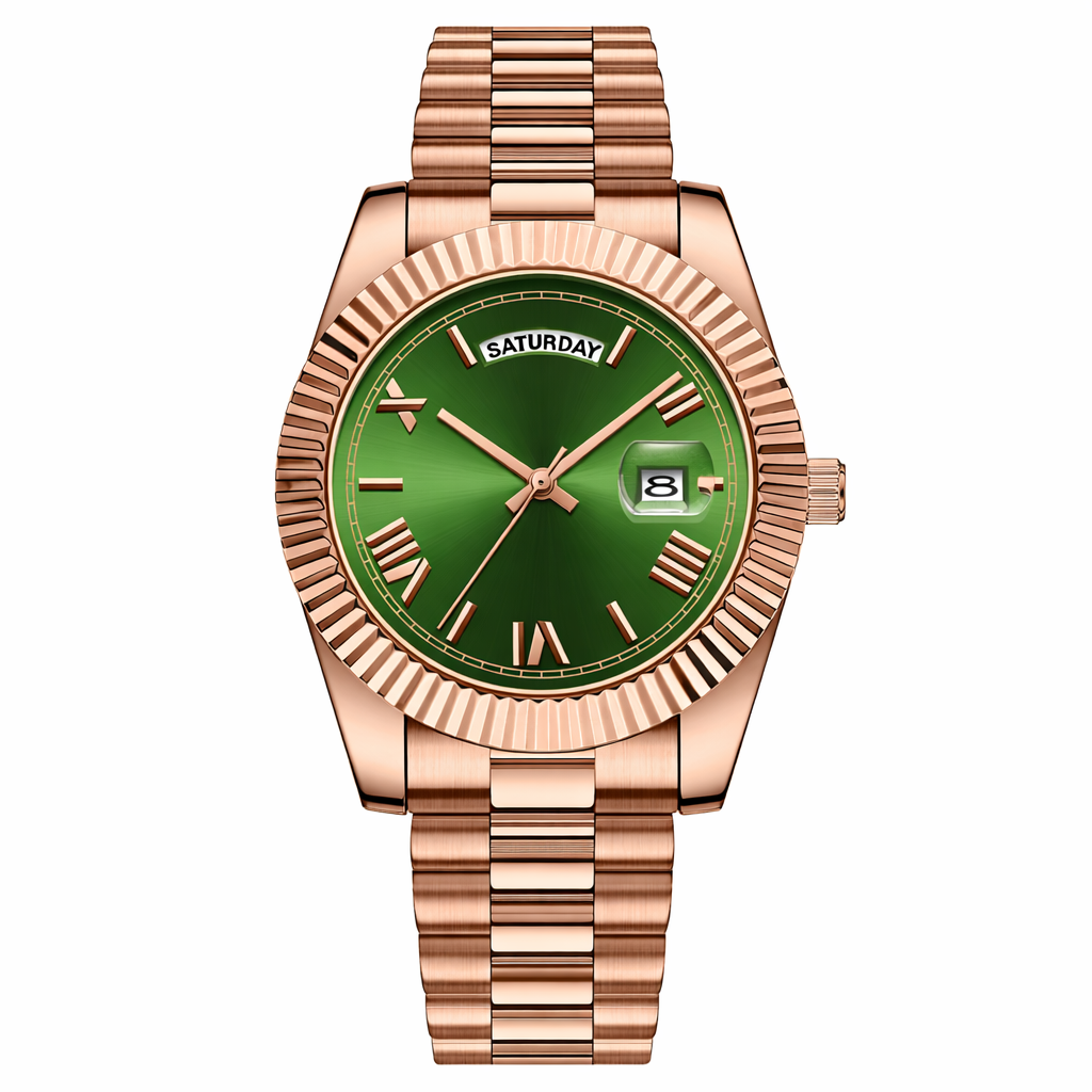 Ouro Regent Watch (Rose Gold/Green)