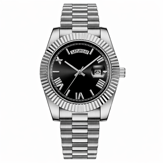 Ouro Regent Watch (Silver/Black)