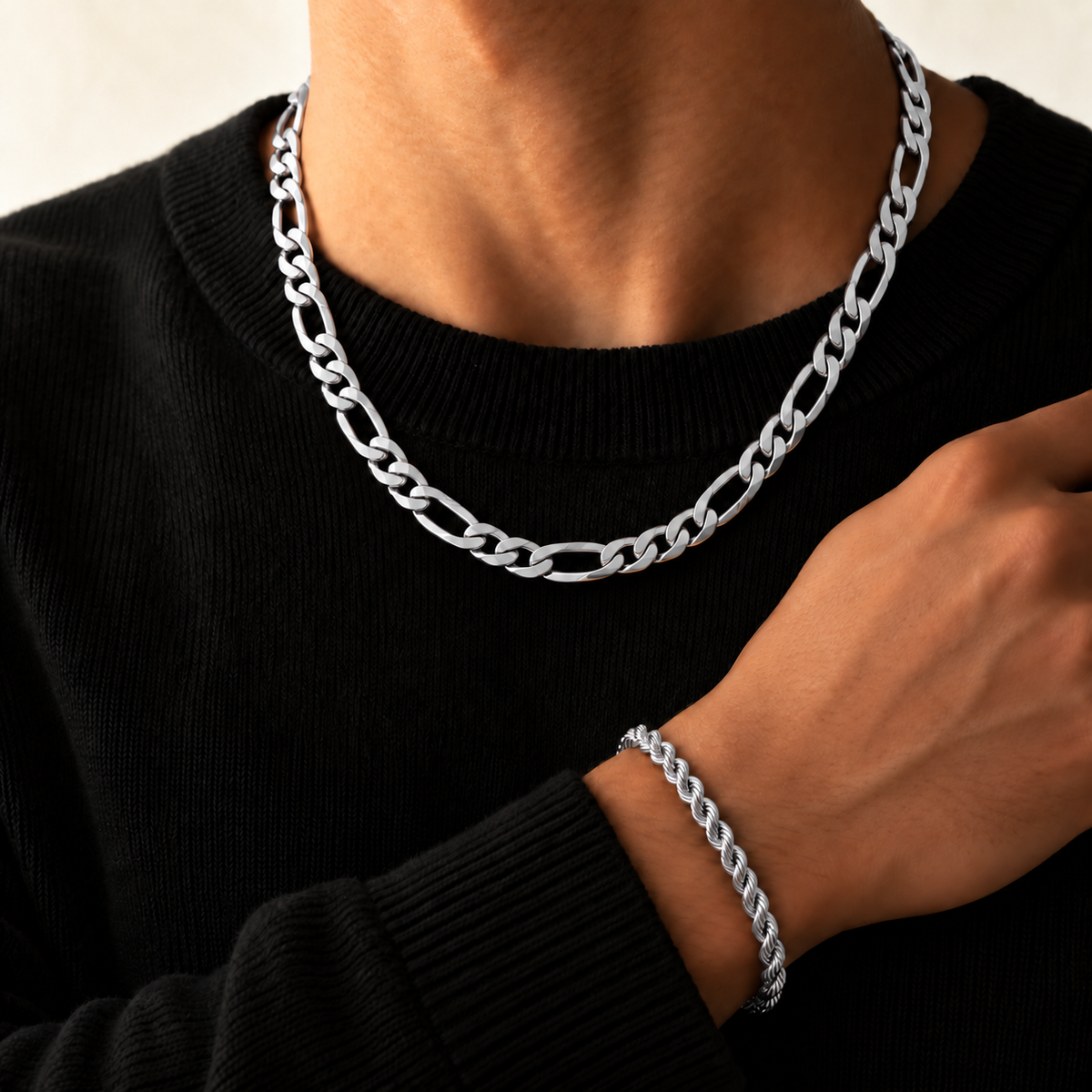 Figaro Chain (Silver) 10mm