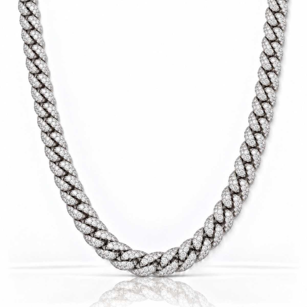Diamond Cuban Chain (Silver) 10mm