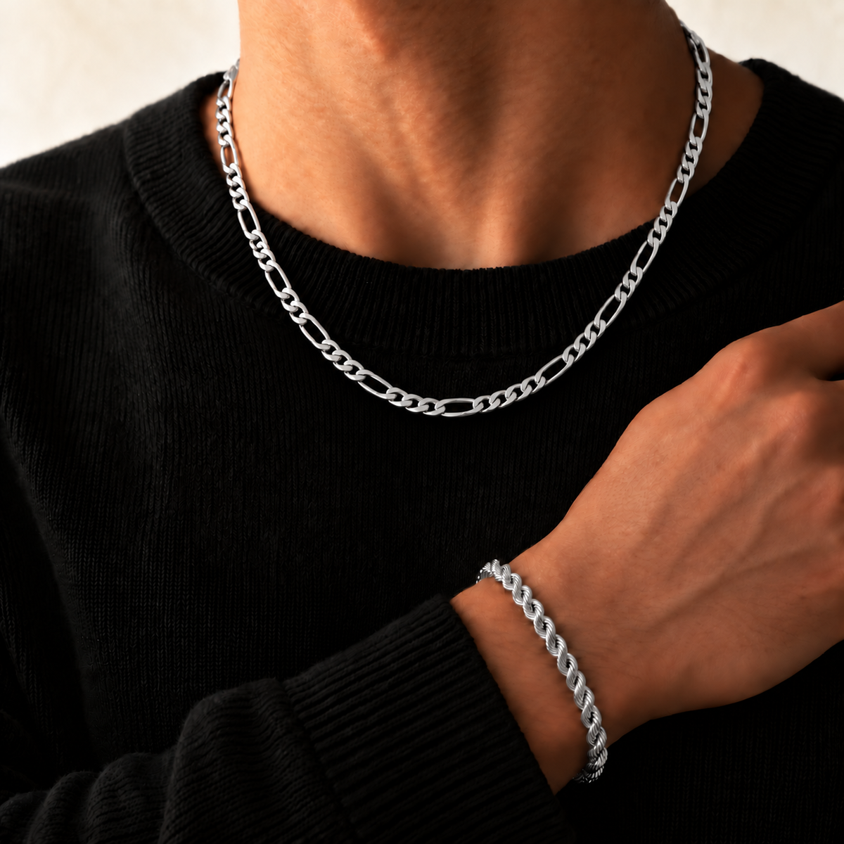 Figaro Chain (Silver) 6mm