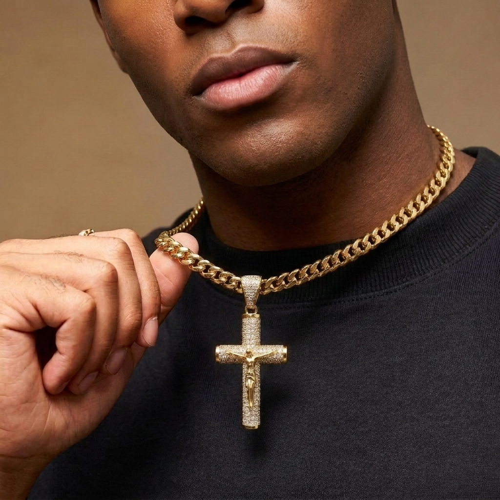 14K Crucifix Chain