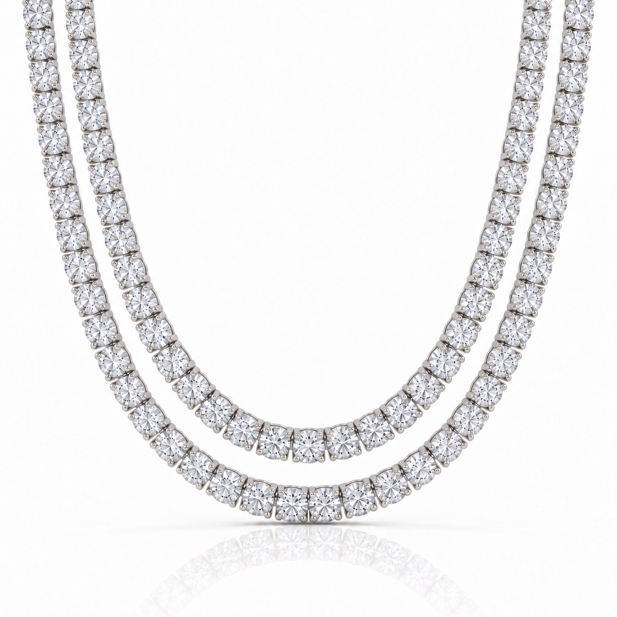Tennis Chain Stack (Silver)