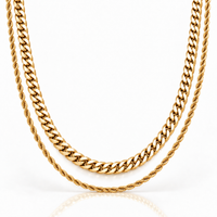 Cuban x Rope Chains (Gold)