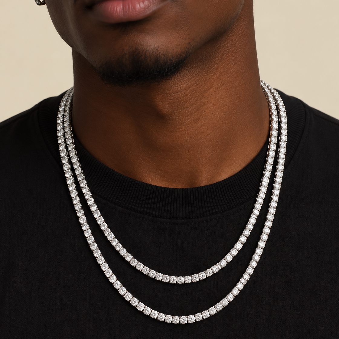 Tennis Chain Stack (Silver)