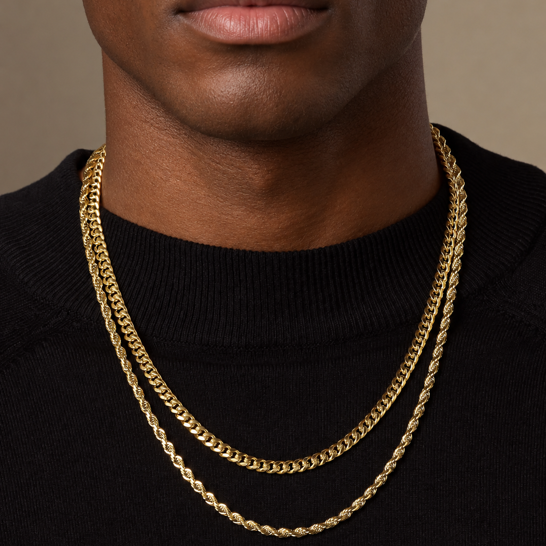 Cuban x Rope Chains (Gold)