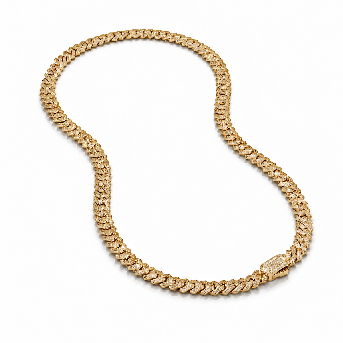 PRONG LINK ICED CUBAN (GOLD) 8MM