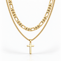 Figaro x Crucifix Chains (Gold)