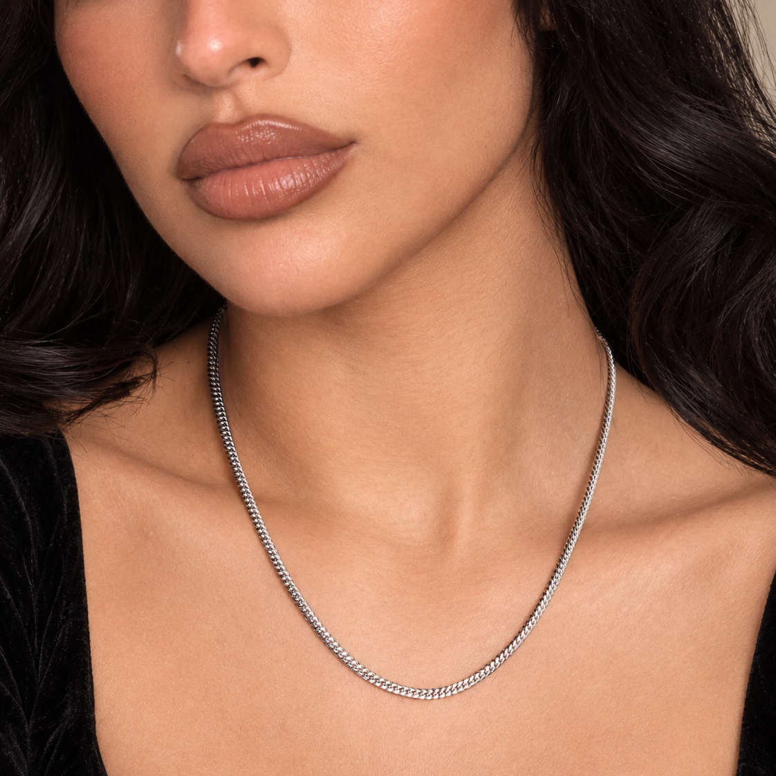 Women Cuban Chain (Silver) 3mm