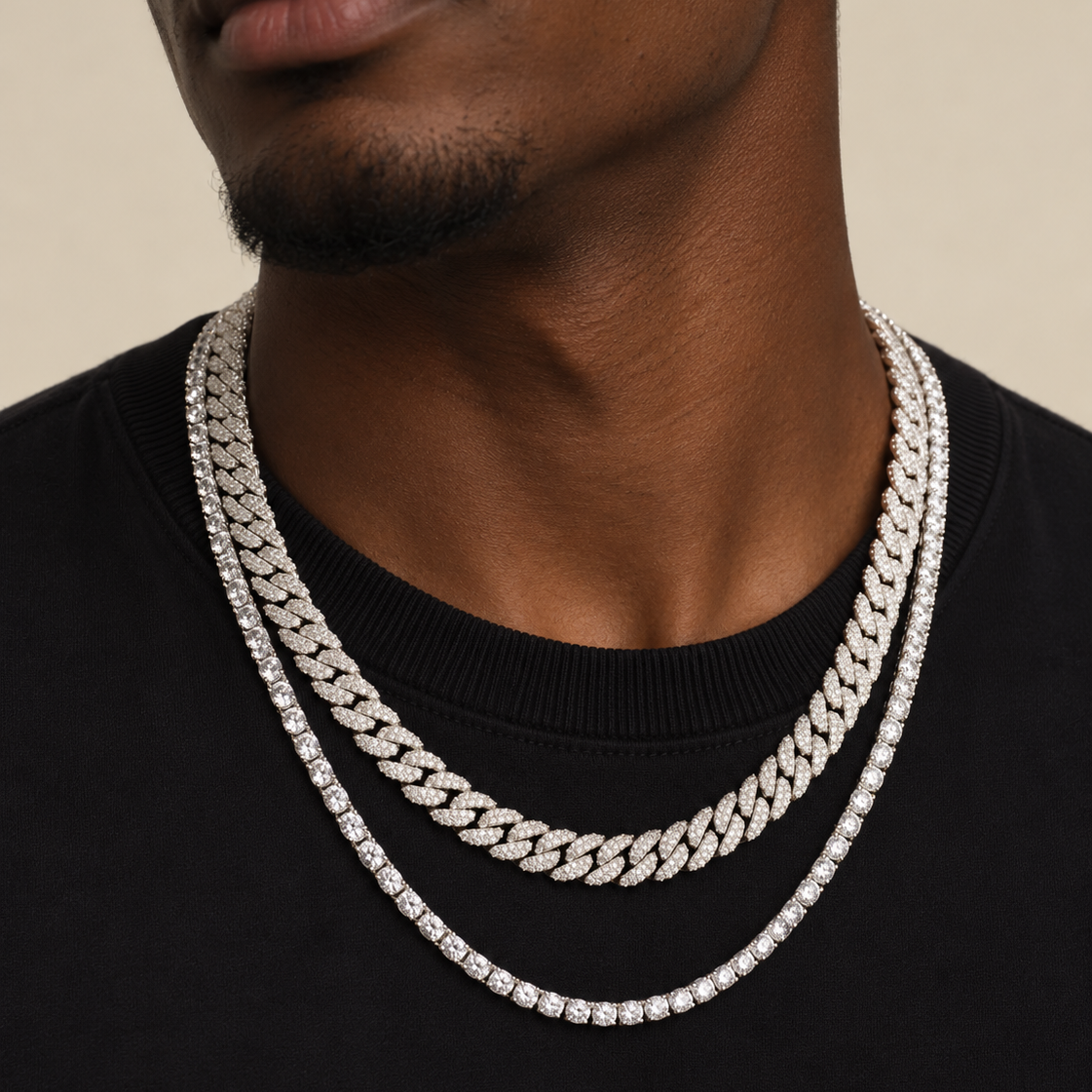 Iced Chain Stack (Silver)