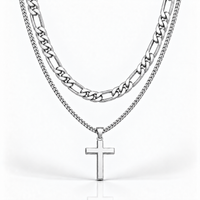 Figaro x Crucifix Chains (Silver)