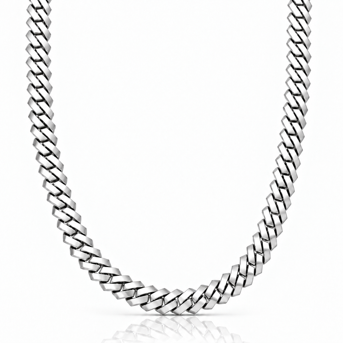 Plain Prong Cuban (Silver) 10mm