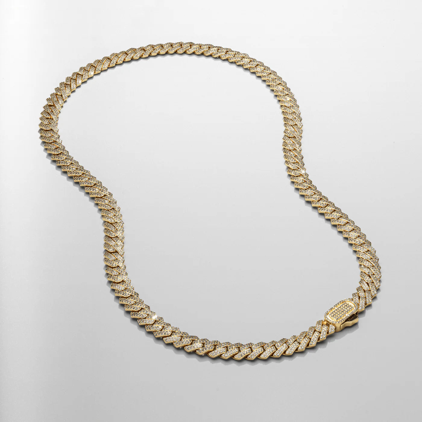 PRONG LINK ICED CUBAN (GOLD) 8MM