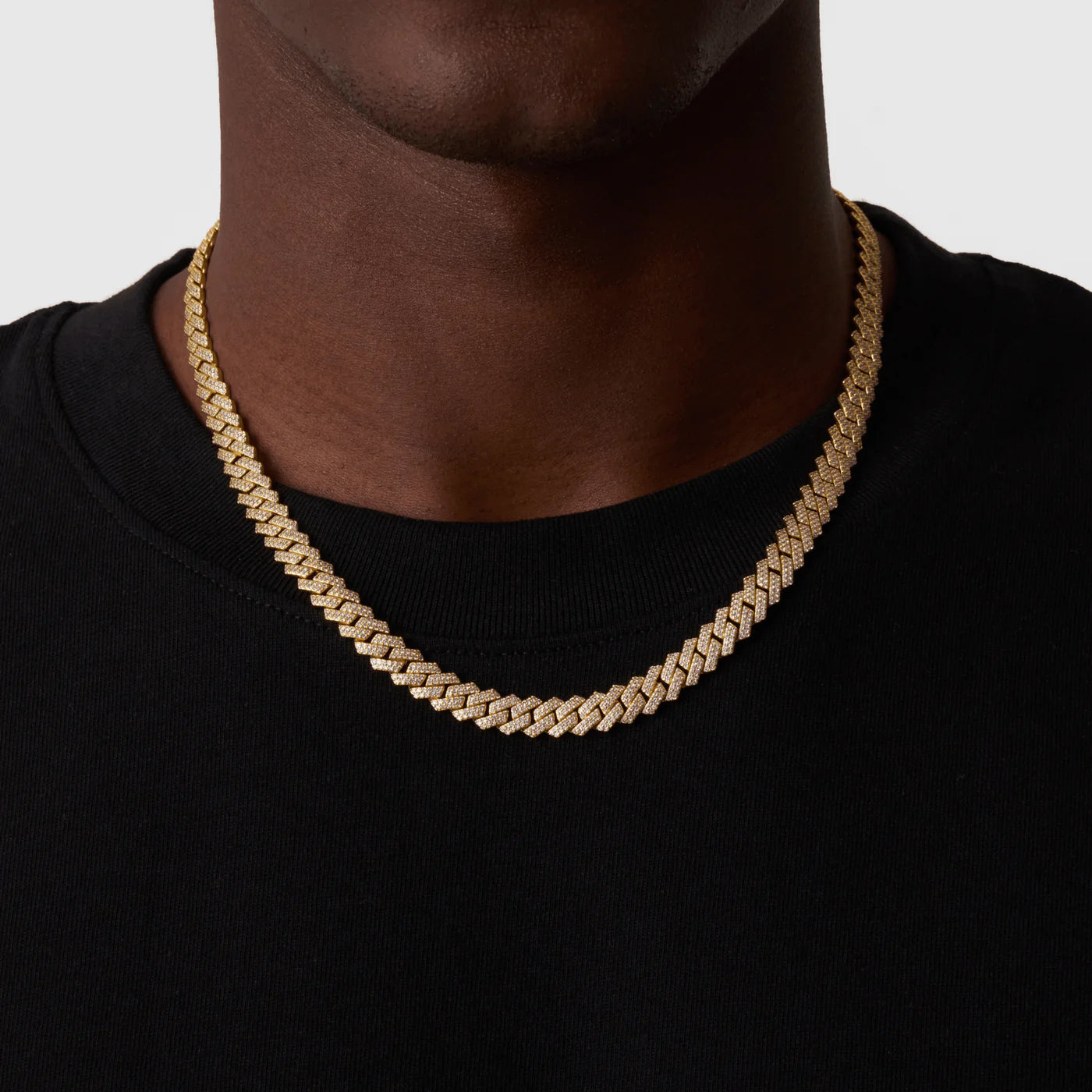 PRONG LINK ICED CUBAN (GOLD) 8MM