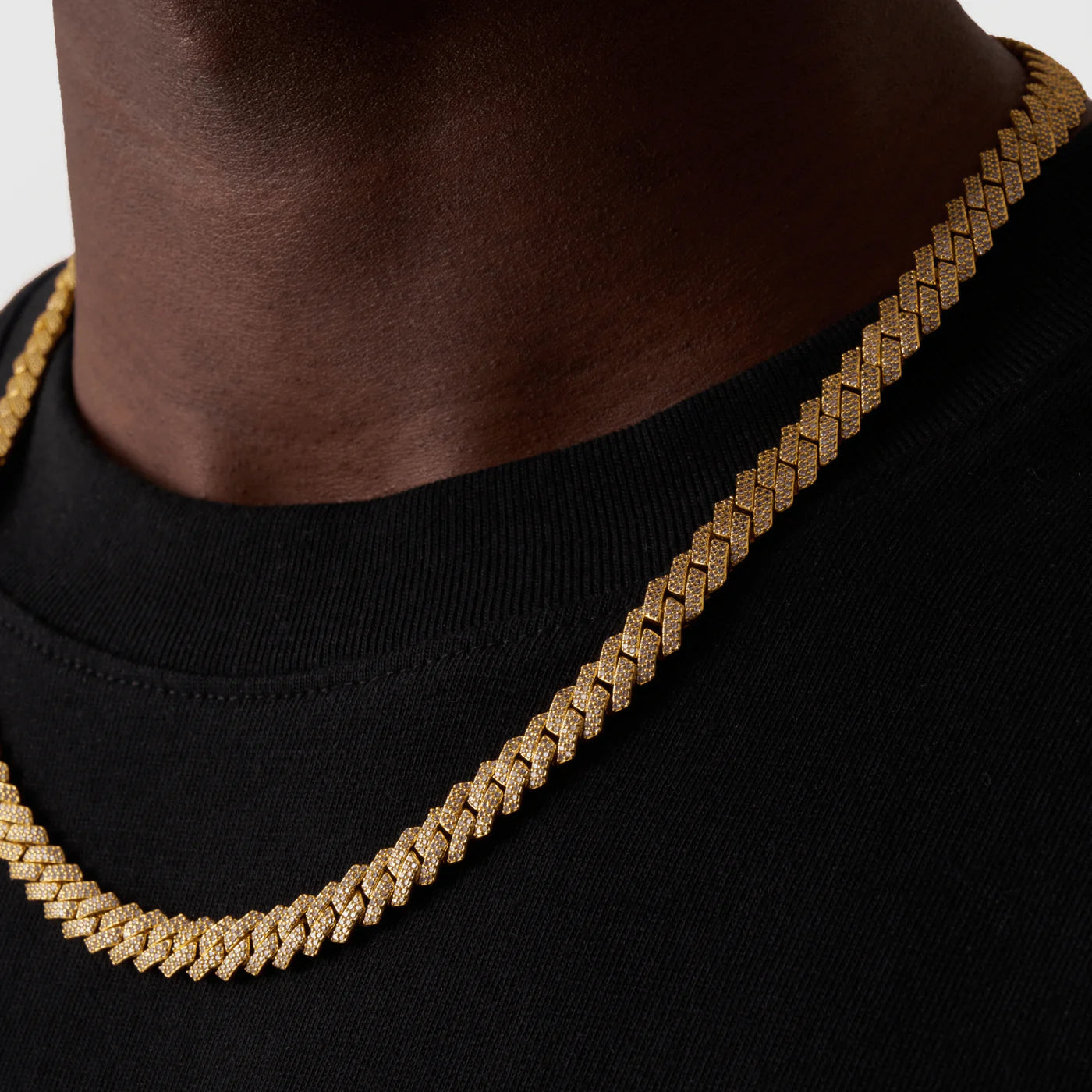 PRONG LINK ICED CUBAN (GOLD) 8MM