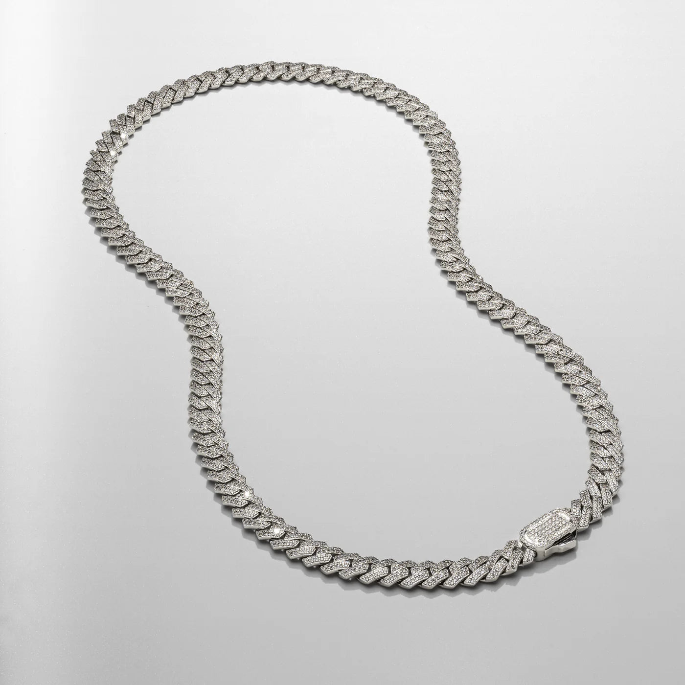 PRONG LINK ICED CUBAN (SILVER) 8MM