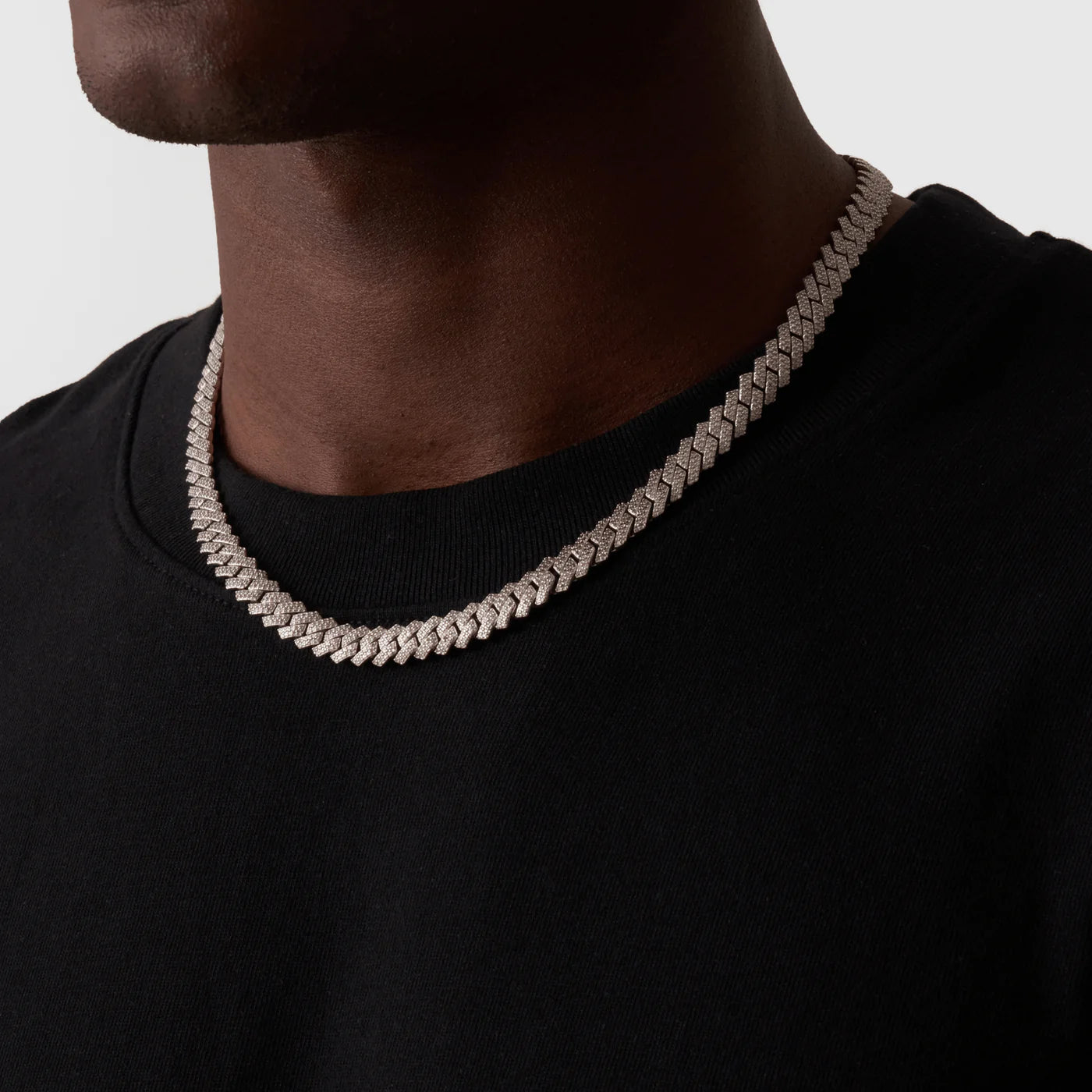 PRONG LINK ICED CUBAN (SILVER) 8MM