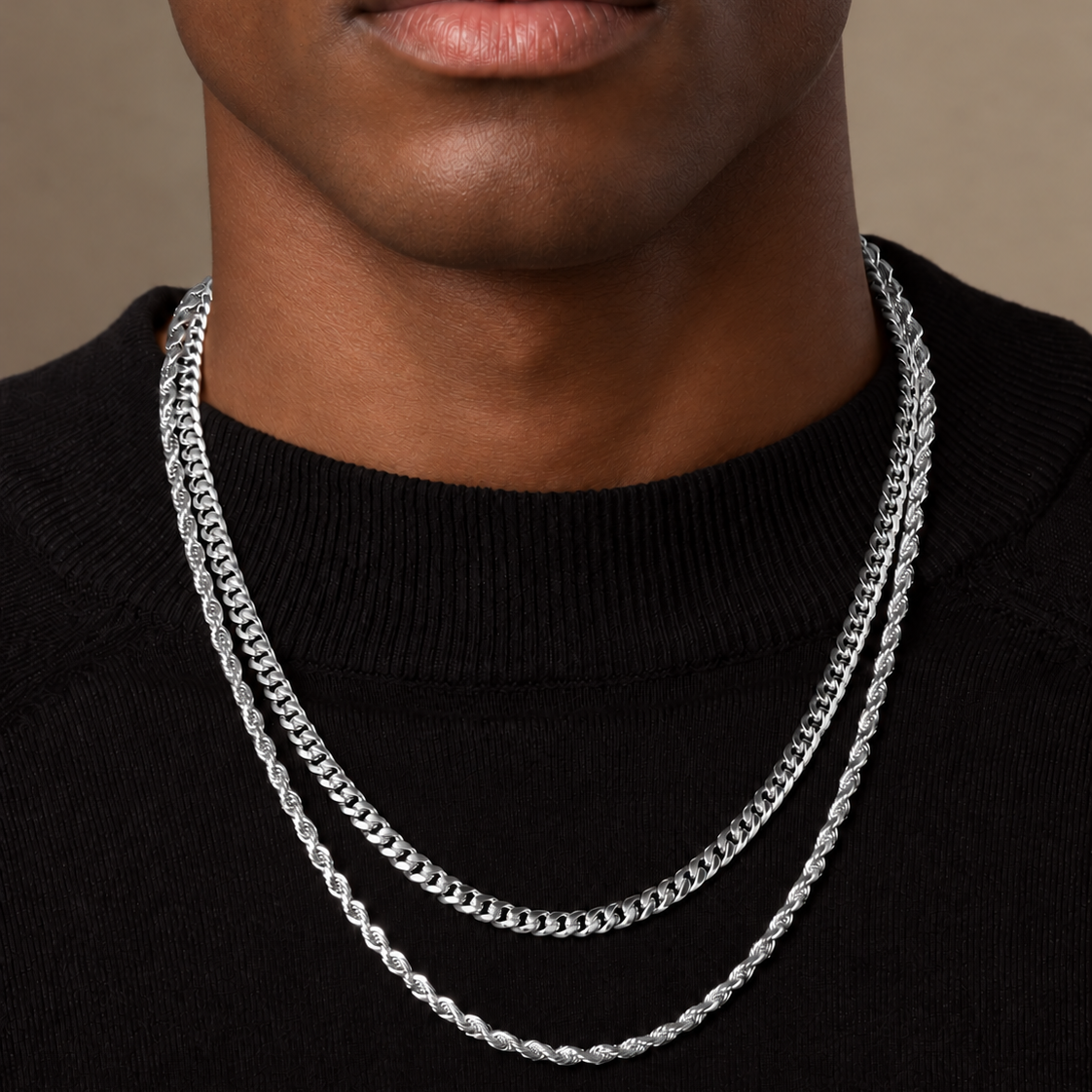 Cuban x Rope Chains (Silver)