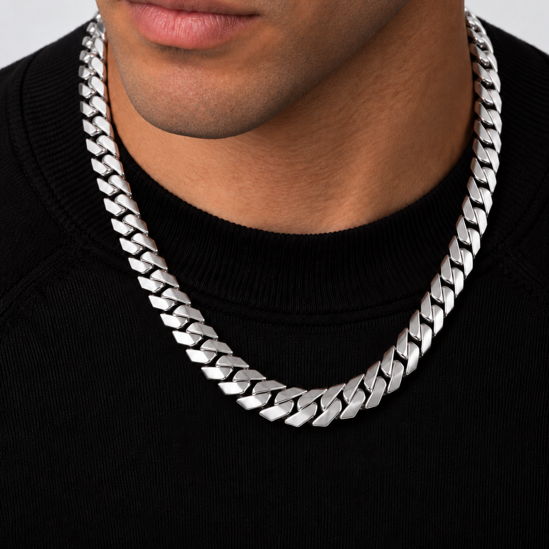 Plain Prong Cuban (Silver) 10mm