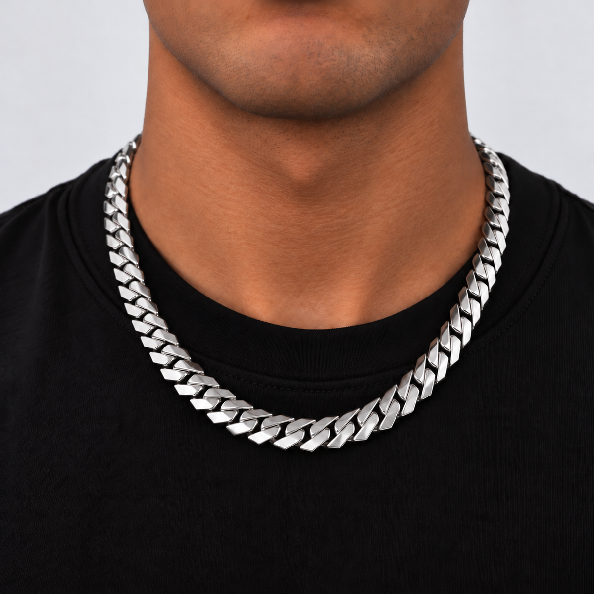 Plain Prong Cuban (Silver) 10mm