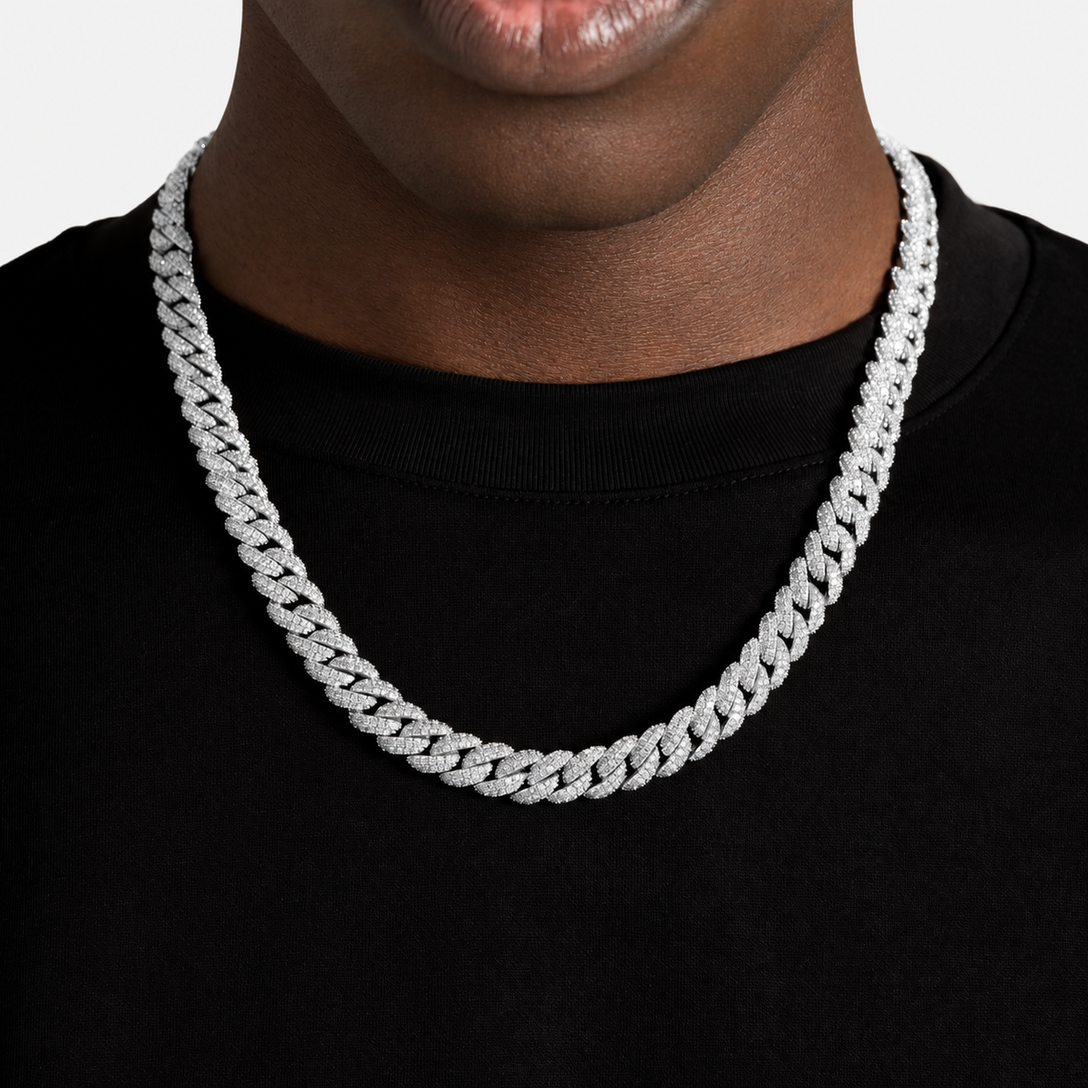 Diamond Cuban Chain (Silver) 10mm