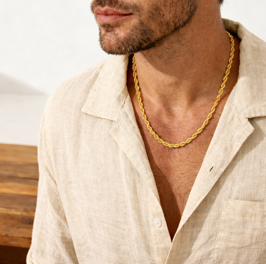Ouro™ 14k Real Gold-Plated Rope Chain