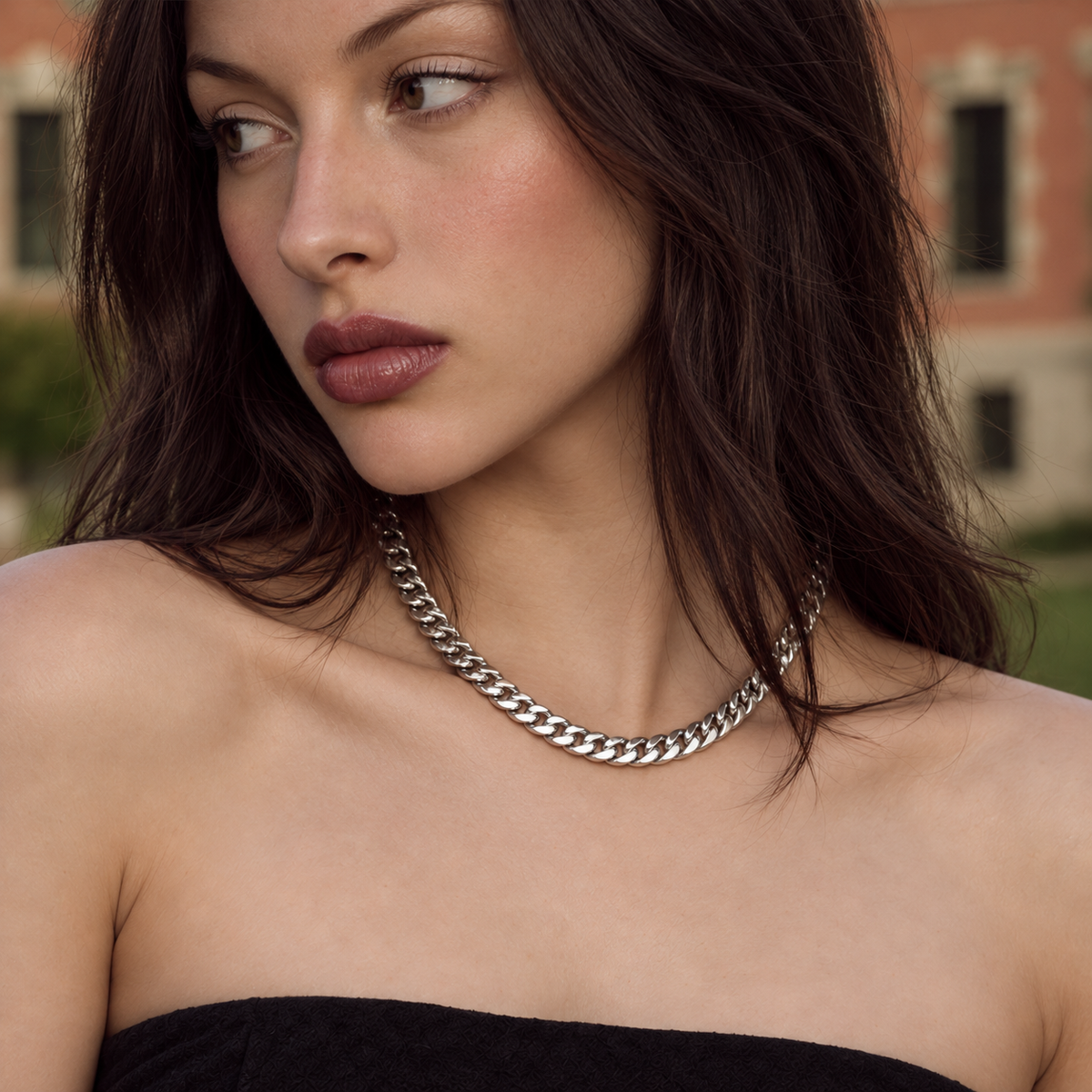 Women Cuban Chain (Silver) 8mm