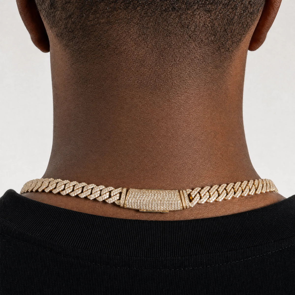 PRONG LINK ICED CUBAN (GOLD) 8MM
