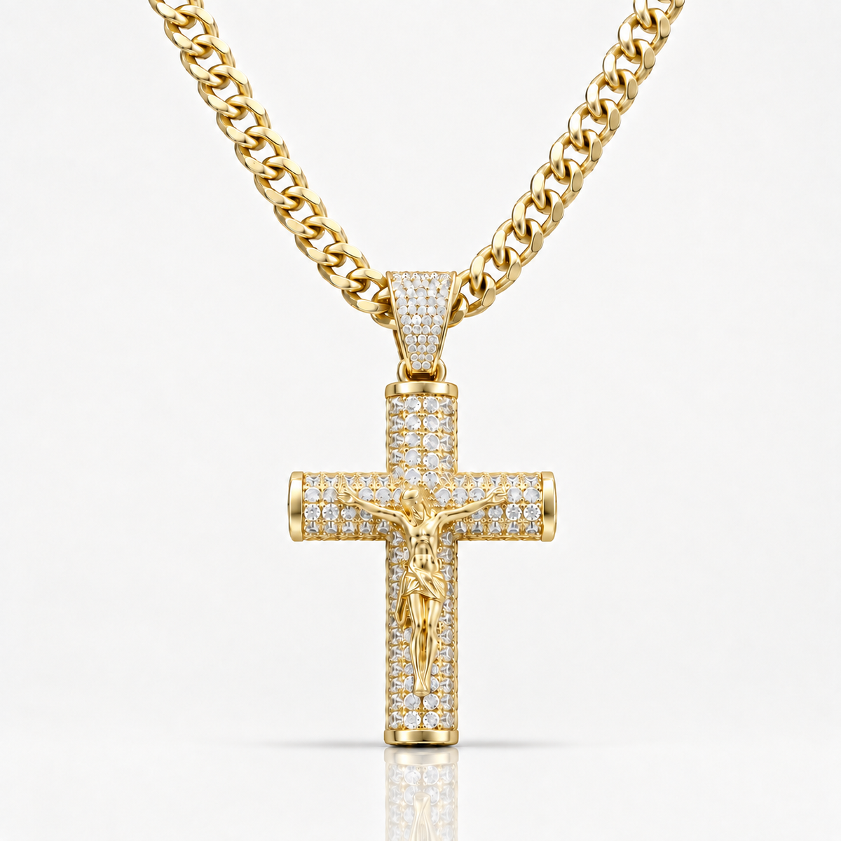 14K Gold Crucifix Chain