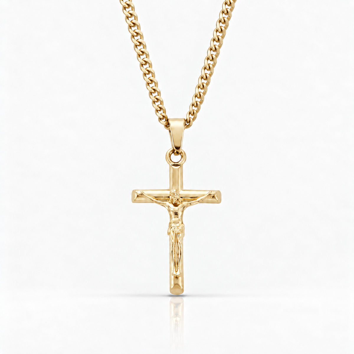 14K Gold Crucifix Chain