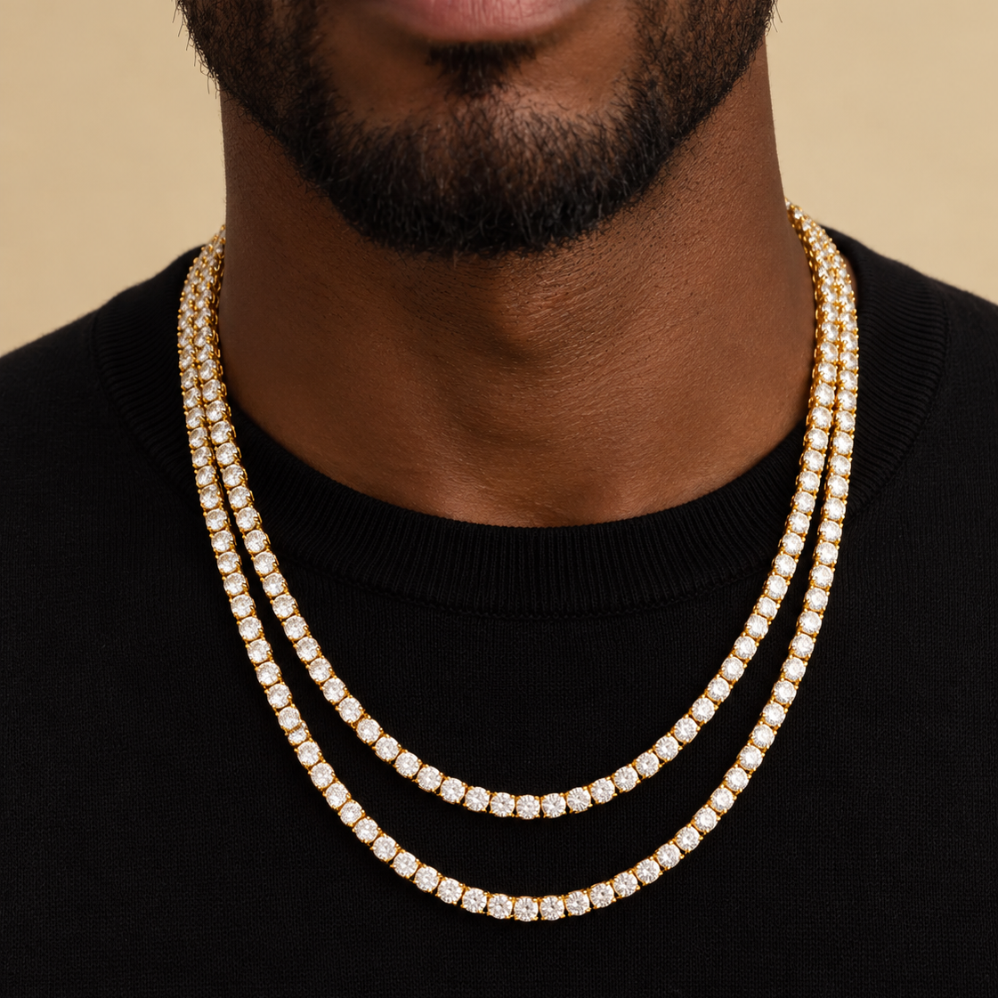 Tennis Chain Stack (Gold)