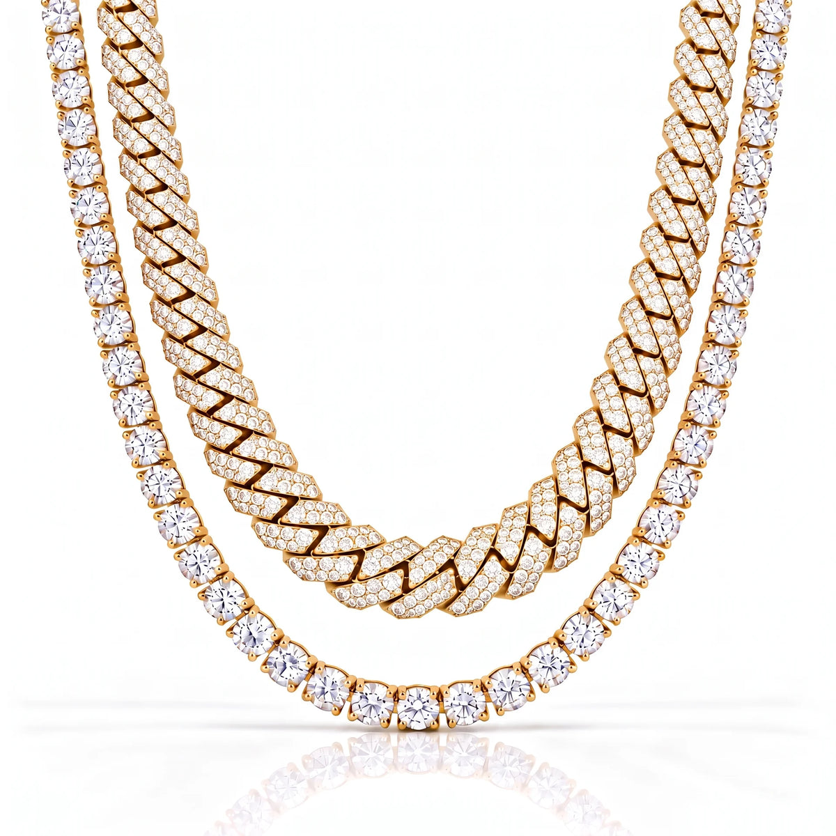Iced Chain Stack (Gold)