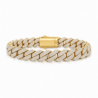 Iced Prong Bracelet (Gold) 8mm