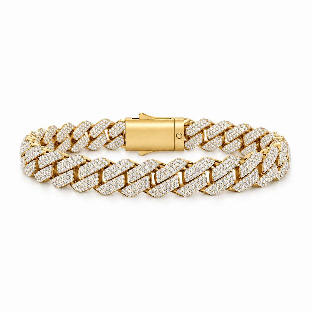 Iced Prong Bracelet (Gold) 8mm