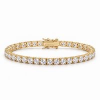 Iced Tennis Bracelet (Gold)