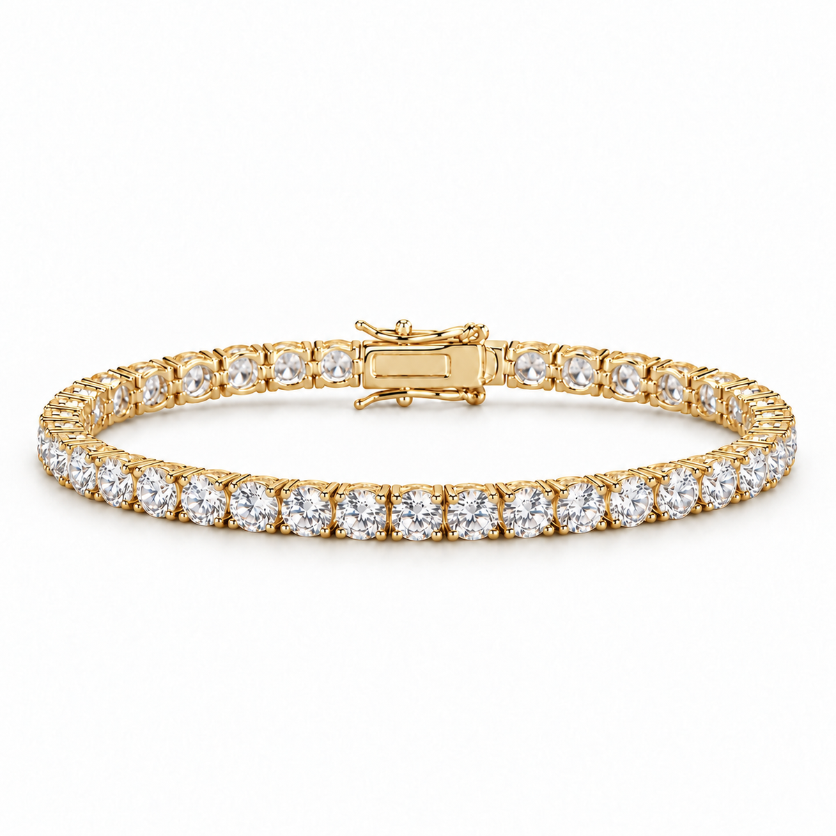 Iced Tennis Bracelet (Gold)