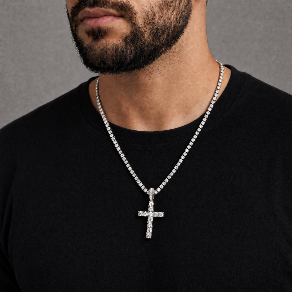 Iced Tennis Cross Chain