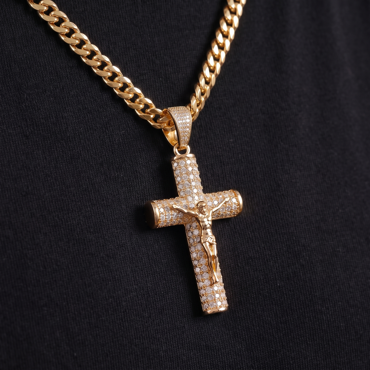 14K Gold-Crucifix Chain