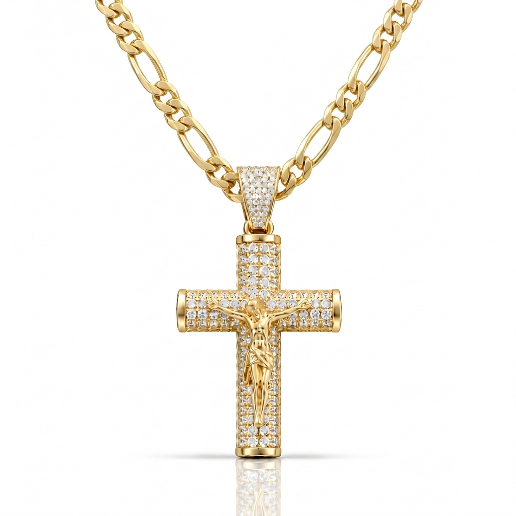 14K Gold Crucifix Chain